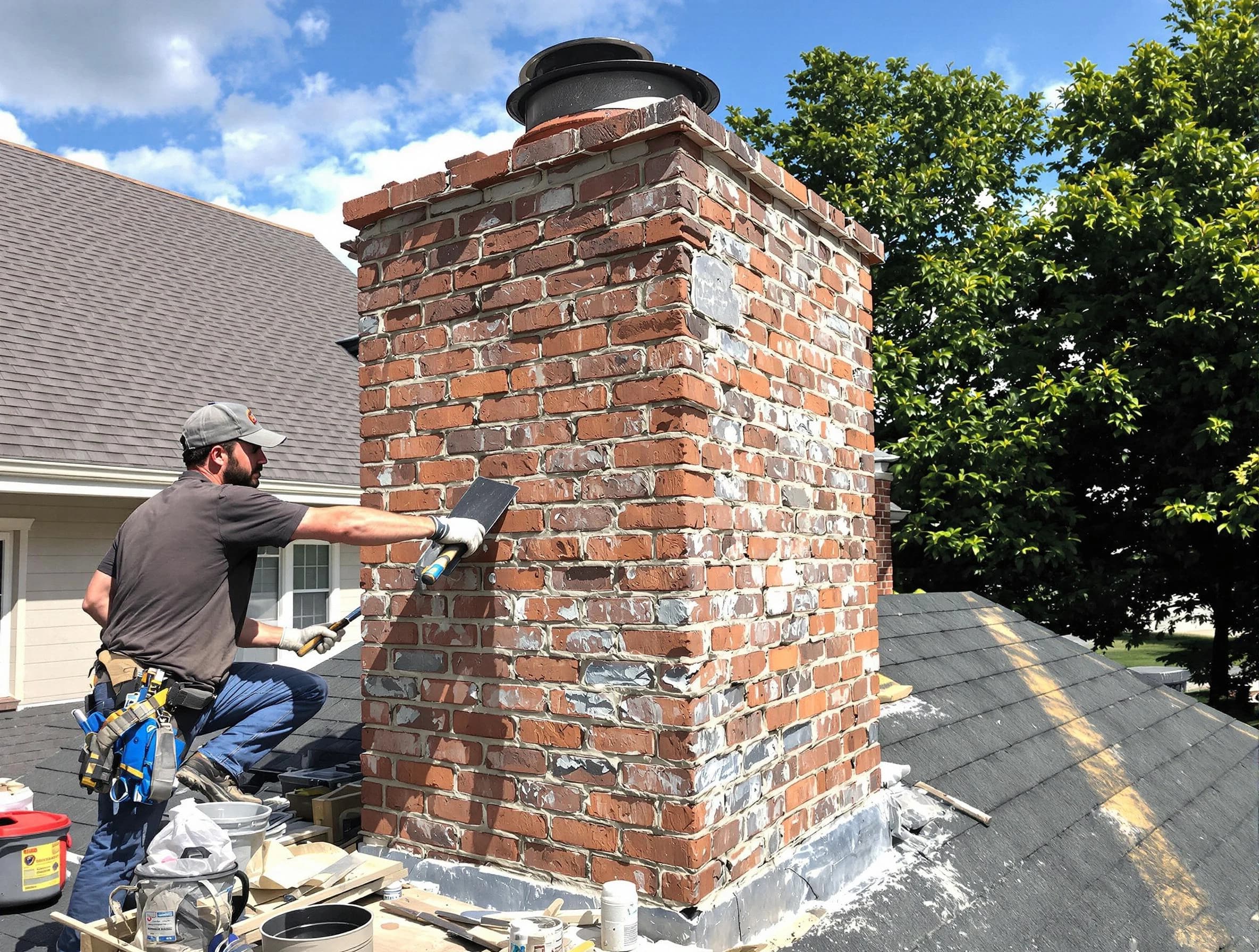 Completed chimney rebuild by Bethel Acres Chimney Sweep in Bethel Acres, OK