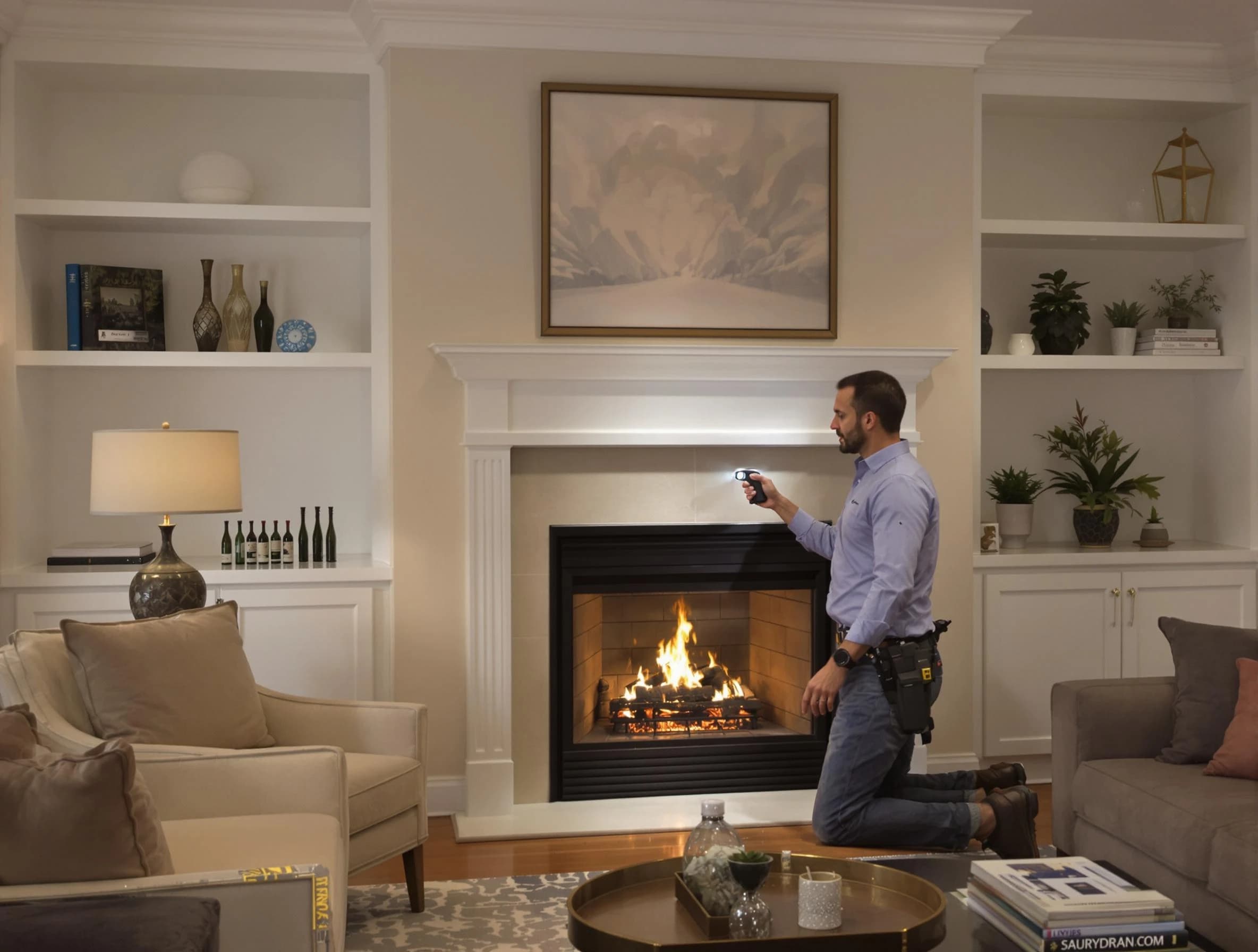 Bethel Acres Chimney Sweep conducting a fireplace safety inspection in Bethel Acres, OK