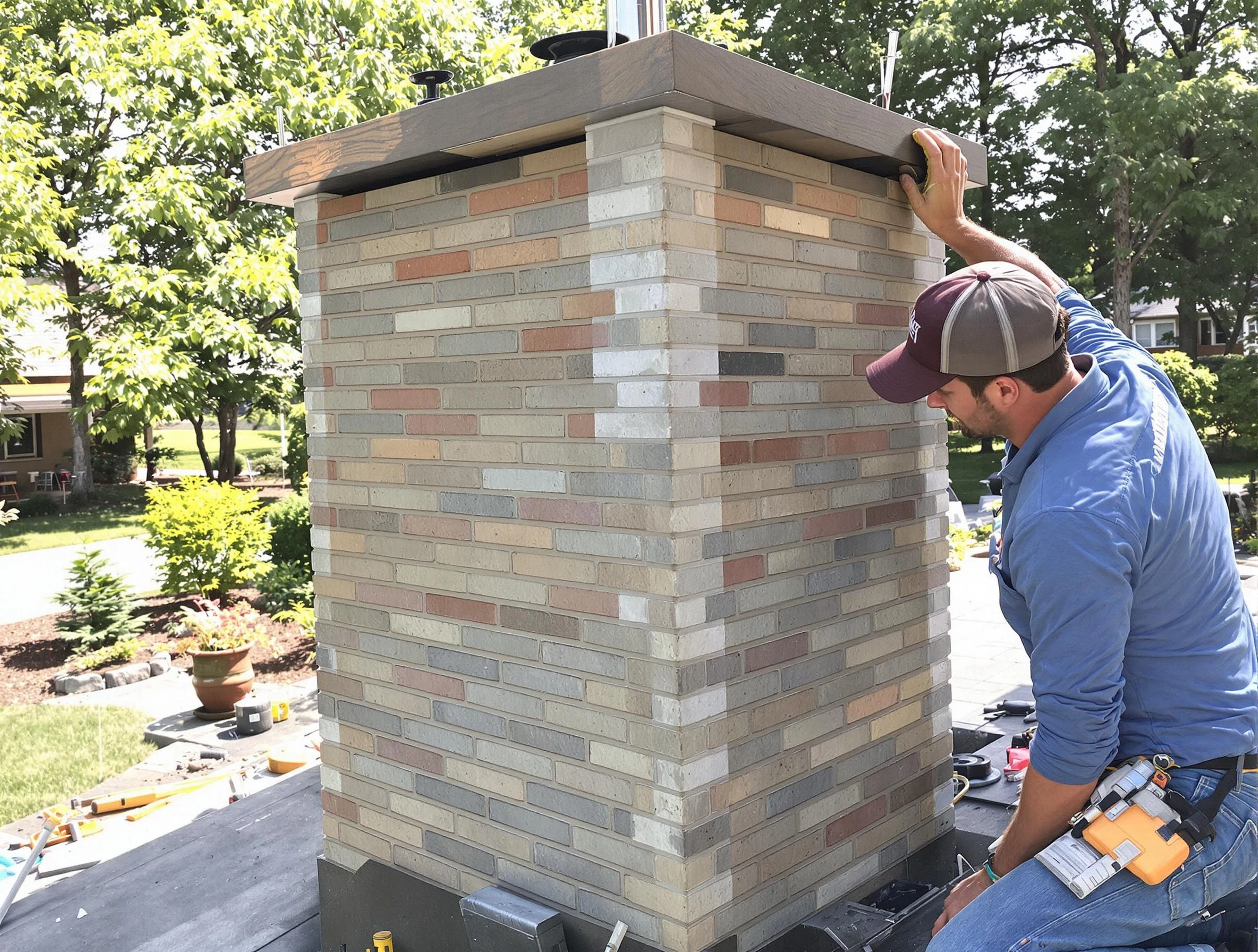 Bethel Acres Chimney Sweep completing a modern chimney remodel in Bethel Acres, OK