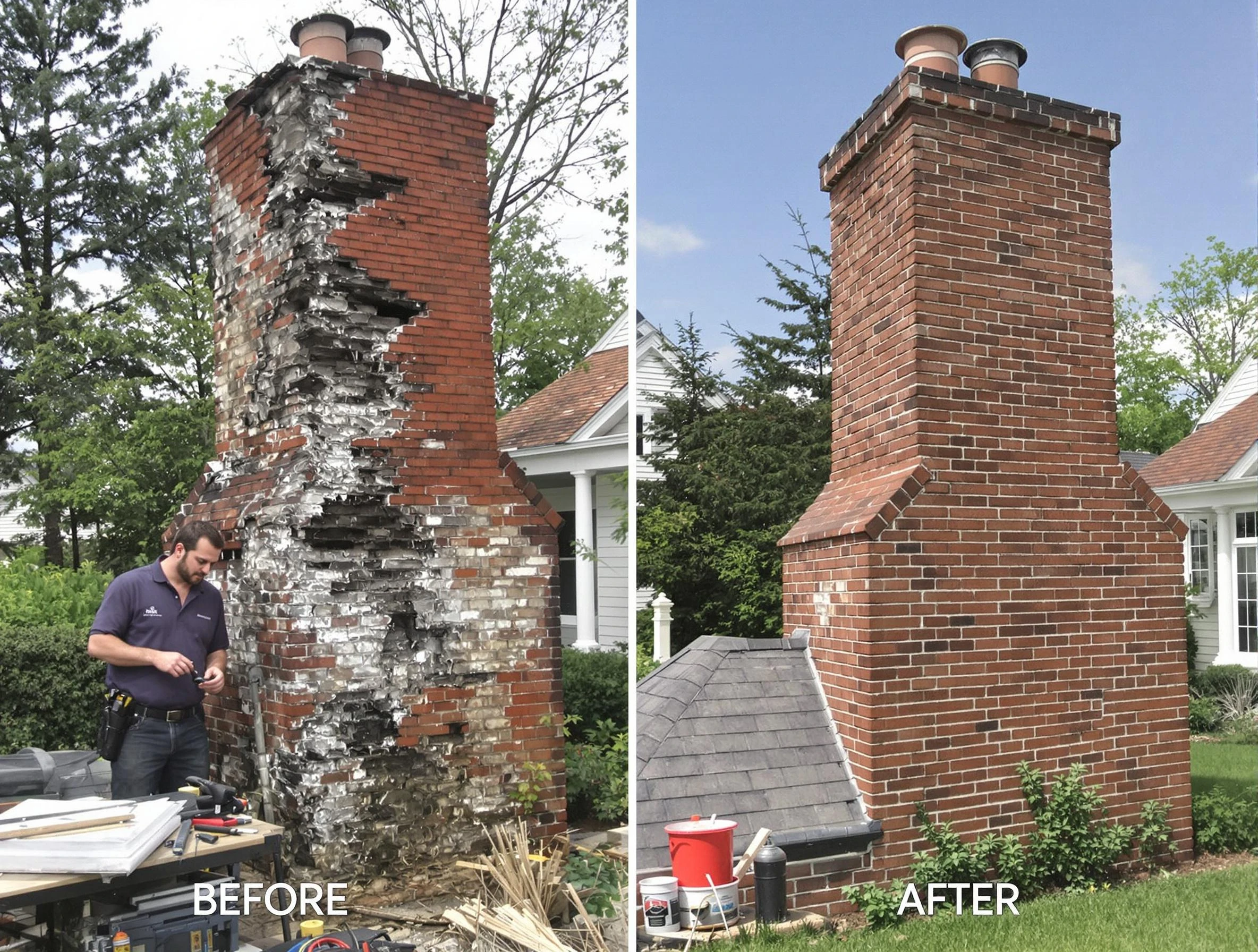 Bethel Acres Chimney Sweep performing a full chimney restoration in Bethel Acres, OK