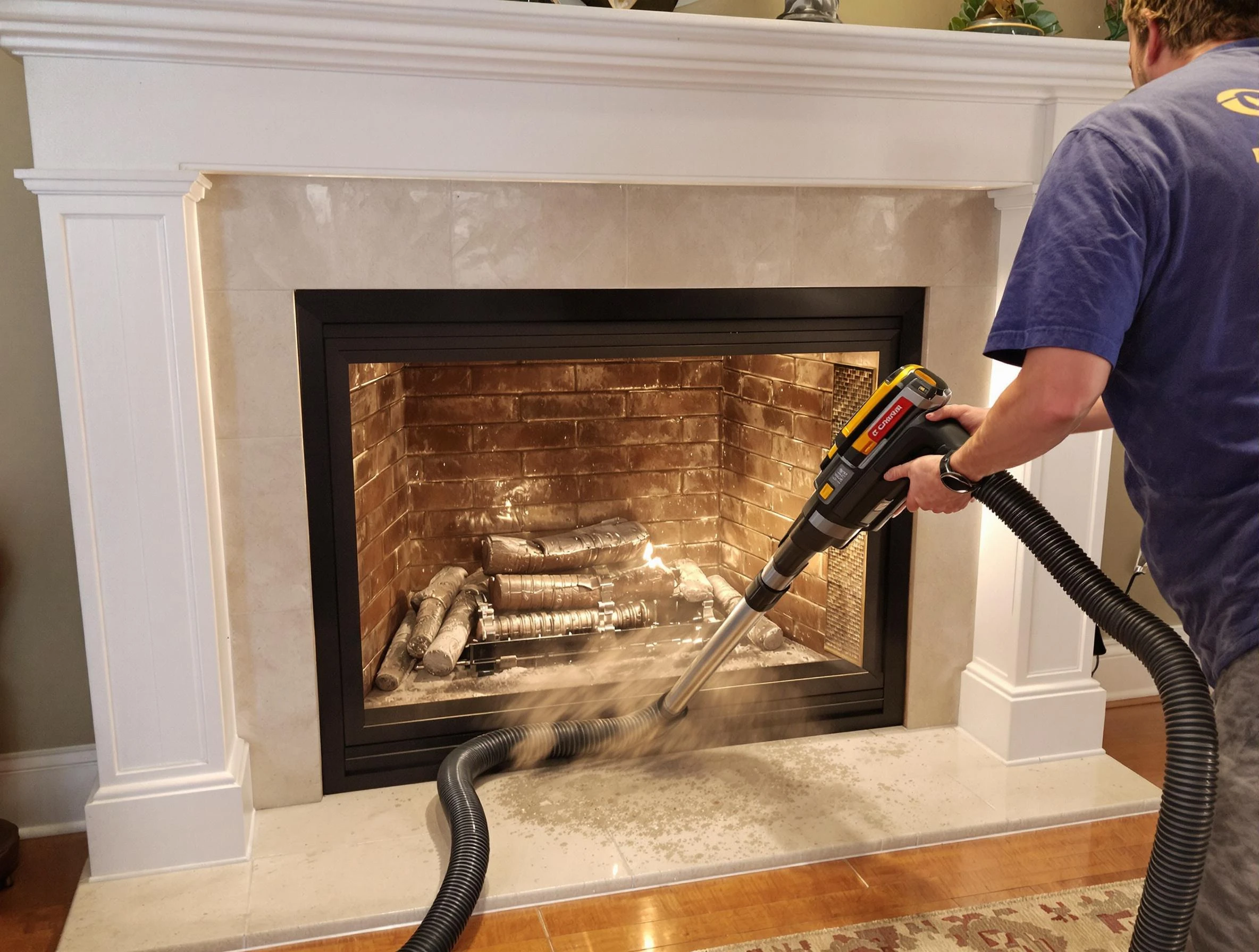 Fireplace cleaning performed by Bethel Acres Chimney Sweep in Bethel Acres, OK