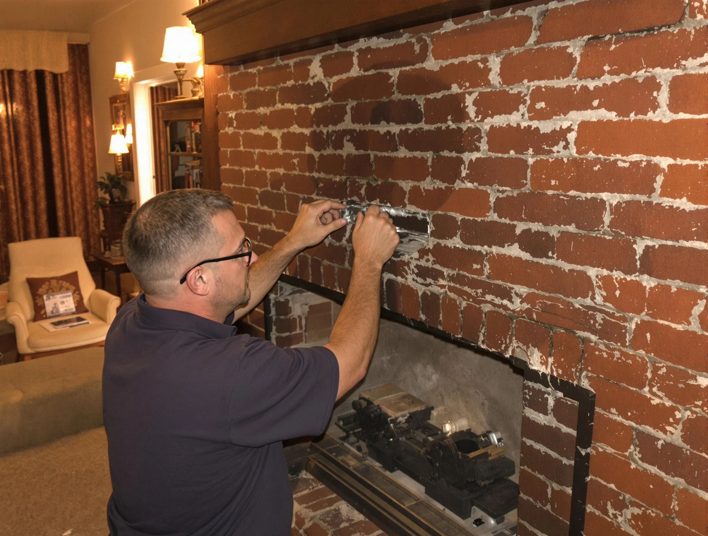 Bethel Acres Chimney Sweep expert fixing a fireplace in Bethel Acres, OK